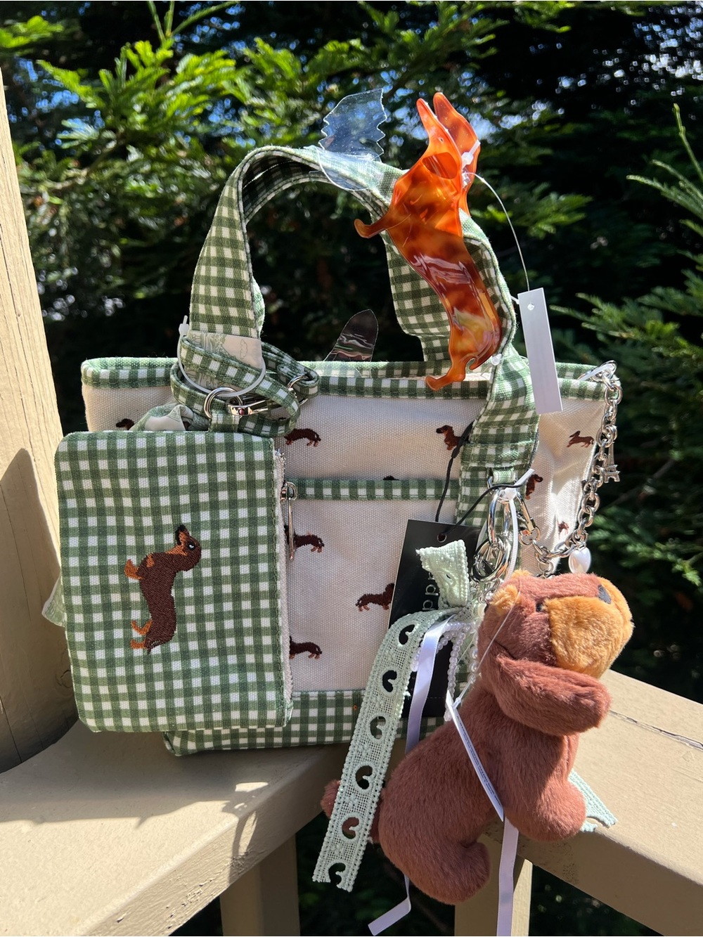 Madden Girl Dachshund Doxie Viral Mini Tote Bag